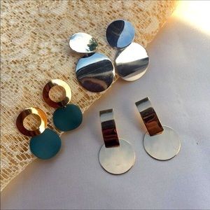 3/$22 Luxury Gold Glamorous Geometric Statement Earrings | Silver | Teal | NWT